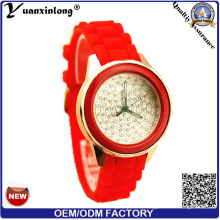 Yxl-184 mujeres ocasionales al por mayor promocional de relojes de pulsera, reloj de cuarzo de señoras de diamantes de silicona Casual reloj mujeres